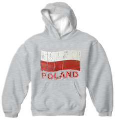 Vintage Poland Waving Flag Adult Hoodie
