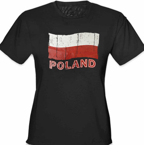 Vintage Poland Waving Flag Girl's T-Shirt