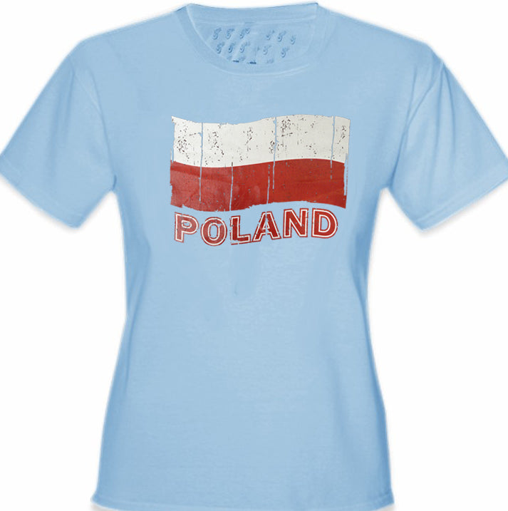 Vintage Poland Waving Flag Girl's T-Shirt