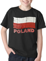 Vintage Poland Waving Flag Kid's T-Shirt