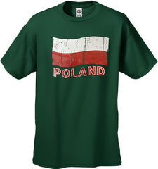 Vintage Poland Waving Flag Men's T-Shirt