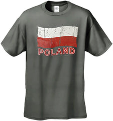 Vintage Poland Waving Flag Men's T-Shirt