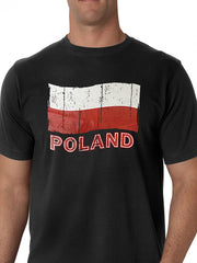 Vintage Poland Waving Flag Men's T-Shirt