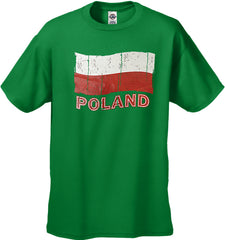 Vintage Poland Waving Flag Men's T-Shirt