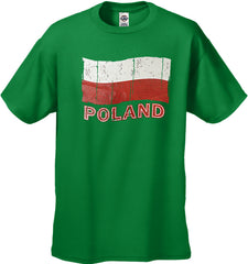 Vintage Poland Waving Flag Men's T-Shirt