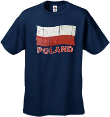 Vintage Poland Waving Flag Men's T-Shirt
