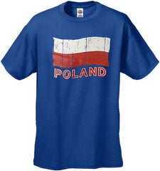 Vintage Poland Waving Flag Men's T-Shirt