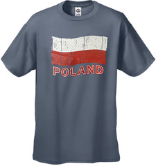 Vintage Poland Waving Flag Men's T-Shirt