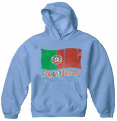 Vintage Portugal Waving Flag Adult Hoodie