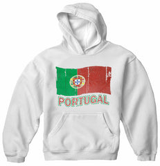 Vintage Portugal Waving Flag Adult Hoodie