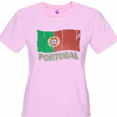 Vintage Portugal Waving Flag Girl's T-Shirt