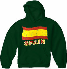 Vintage Spain Waving Flag Adult Hoodie