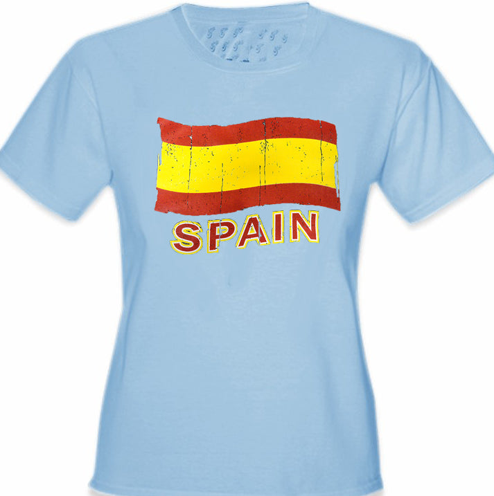 Vintage Spain Waving Flag Girl's T-Shirt
