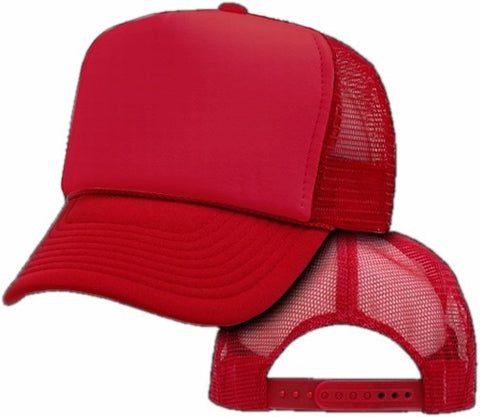 Vintage Trucker Hats - Solid Red Trucker Cap