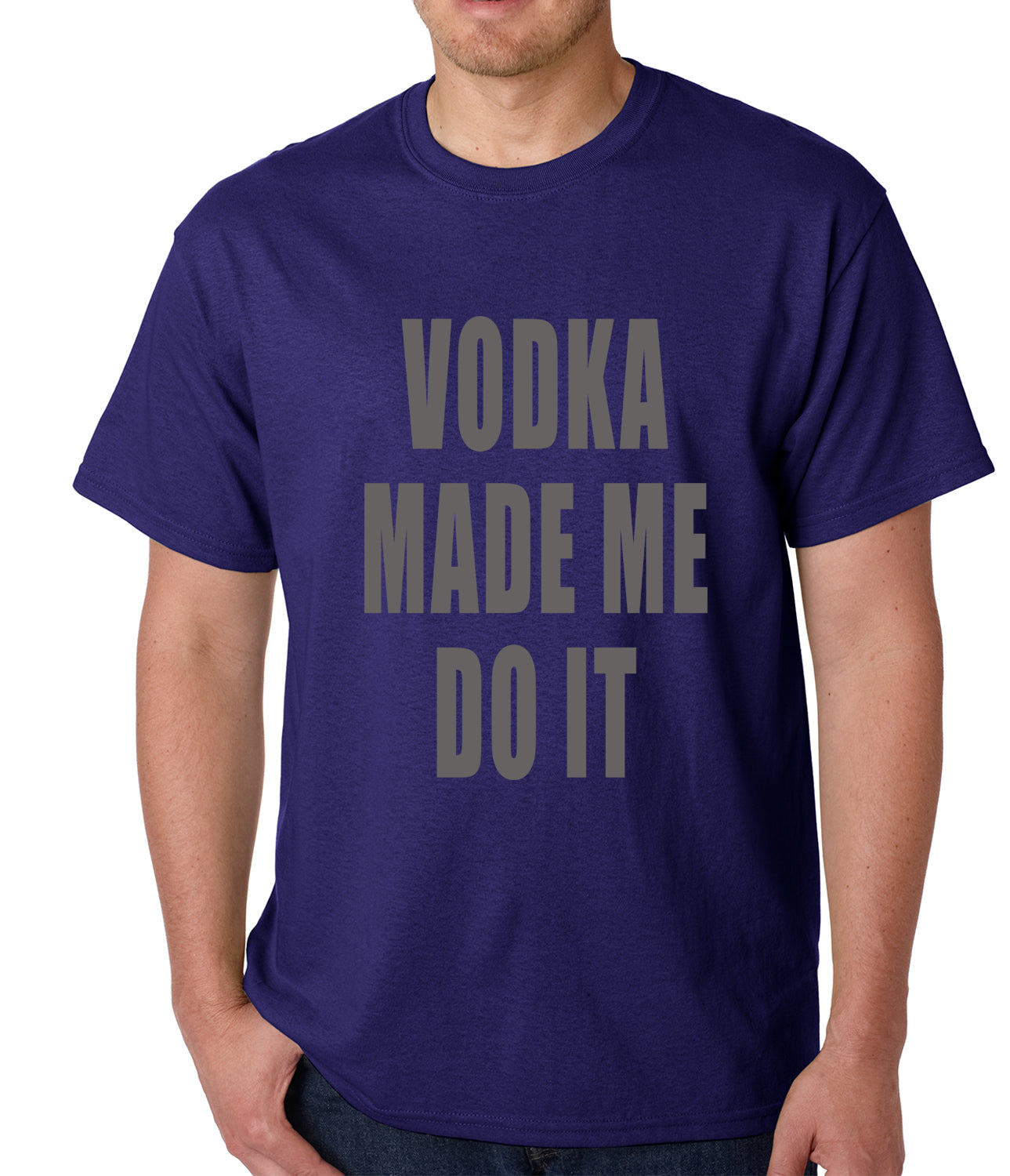 Vodka Made Me Do It Drinking Mens T-shirt