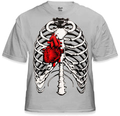 Walking Dead Men's T-Shirt with Exposed Ribs and Heart