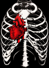 Walking Dead Men's T-Shirt with Exposed Ribs and Heart