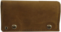 Rustic Brown Leather 6" Biker Chain Wallet