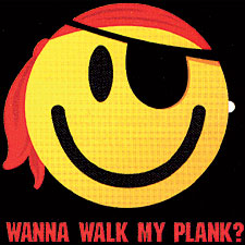 Wanna Walk the Plank Smiley Face Pirate T-Shirt