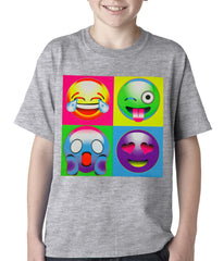 Block Print Emoji Faces Kids T-shirt