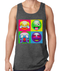 Block Print Emoji Faces Tank Top