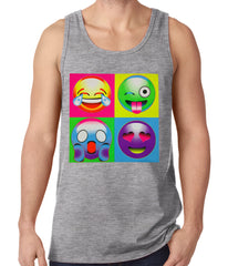 Block Print Emoji Faces Tank Top