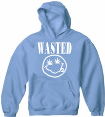 Wasted Pot Leaf Smiley Face Adult Hoodie