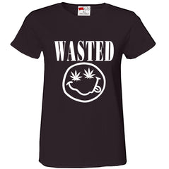 Wasted Pot Leaf Smiley Face Girl's T-Shirt