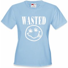 Wasted Pot Leaf Smiley Face Girl's T-Shirt