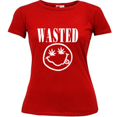 Wasted Pot Leaf Smiley Face Girl's T-Shirt