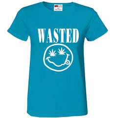 Wasted Pot Leaf Smiley Face Girl's T-Shirt