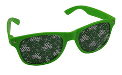 Wayfarer Sunglasses With Mini Shamrock Pattern