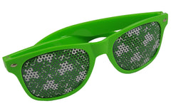 Wayfarer Sunglasses With Mini Shamrock Pattern