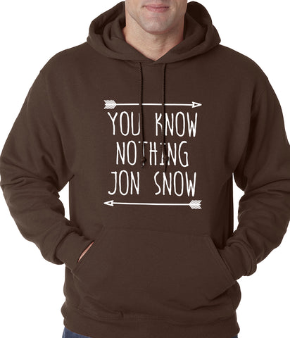 (White Print) You Know Nothing Jon Snow Adult Hoodie