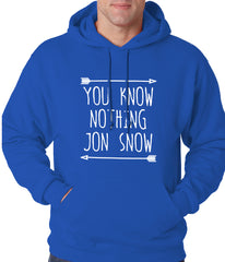 (White Print) You Know Nothing Jon Snow Adult Hoodie