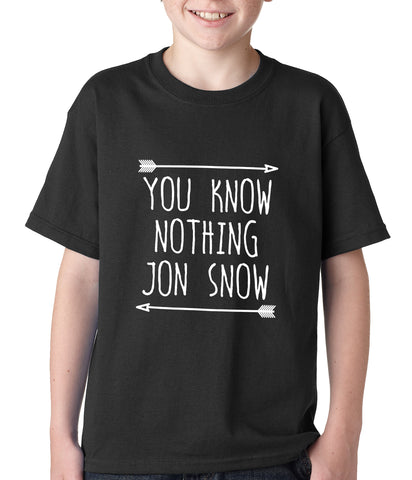 (White Print) You Know Nothing Jon Snow Kids T-shirt