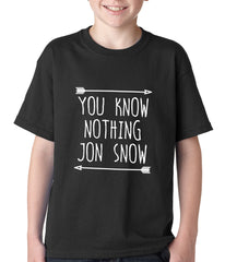 (White Print) You Know Nothing Jon Snow Kids T-shirt