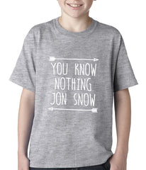 (White Print) You Know Nothing Jon Snow Kids T-shirt