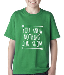 (White Print) You Know Nothing Jon Snow Kids T-shirt