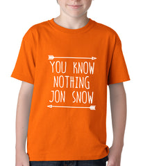 (White Print) You Know Nothing Jon Snow Kids T-shirt