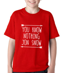 (White Print) You Know Nothing Jon Snow Kids T-shirt