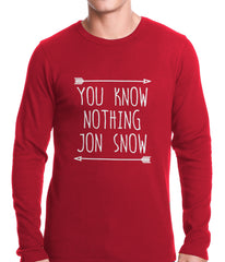 (White Print) You Know Nothing Jon Snow Thermal Shirt