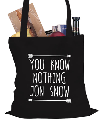 (White Print) You Know Nothing Jon Snow Tote Bag