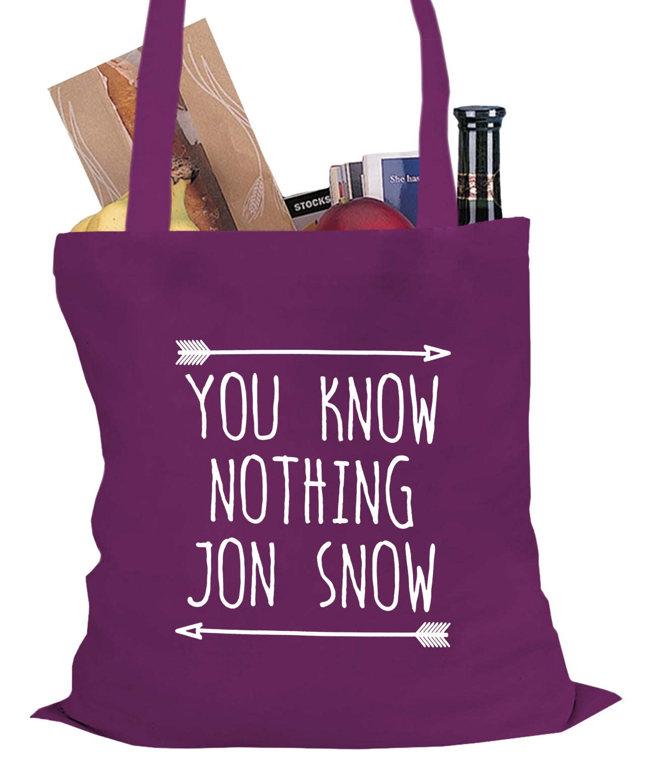 (White Print) You Know Nothing Jon Snow Tote Bag