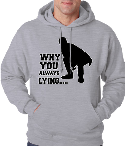 Why You Always Lying Funny Adult Hoodie
