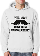With Great Mustache Comes Great Responsibility Adult Hoodie