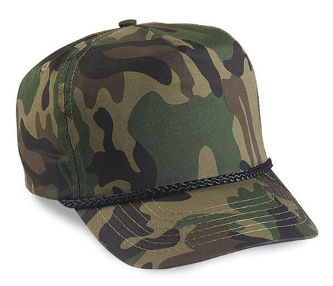 Woodland Camouflage Solid Panel Hat 