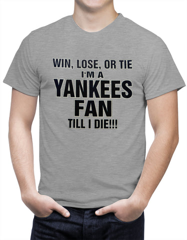 Yankee Fan Till I Die Mens T-shirt