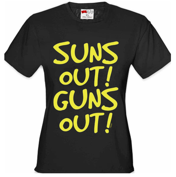 Yellow Print Sun's Out Guns Out Girl's T-Shirt –