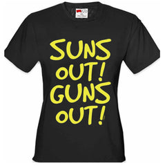 Yellow Print Sun's Out Guns Out Girl's T-Shirt